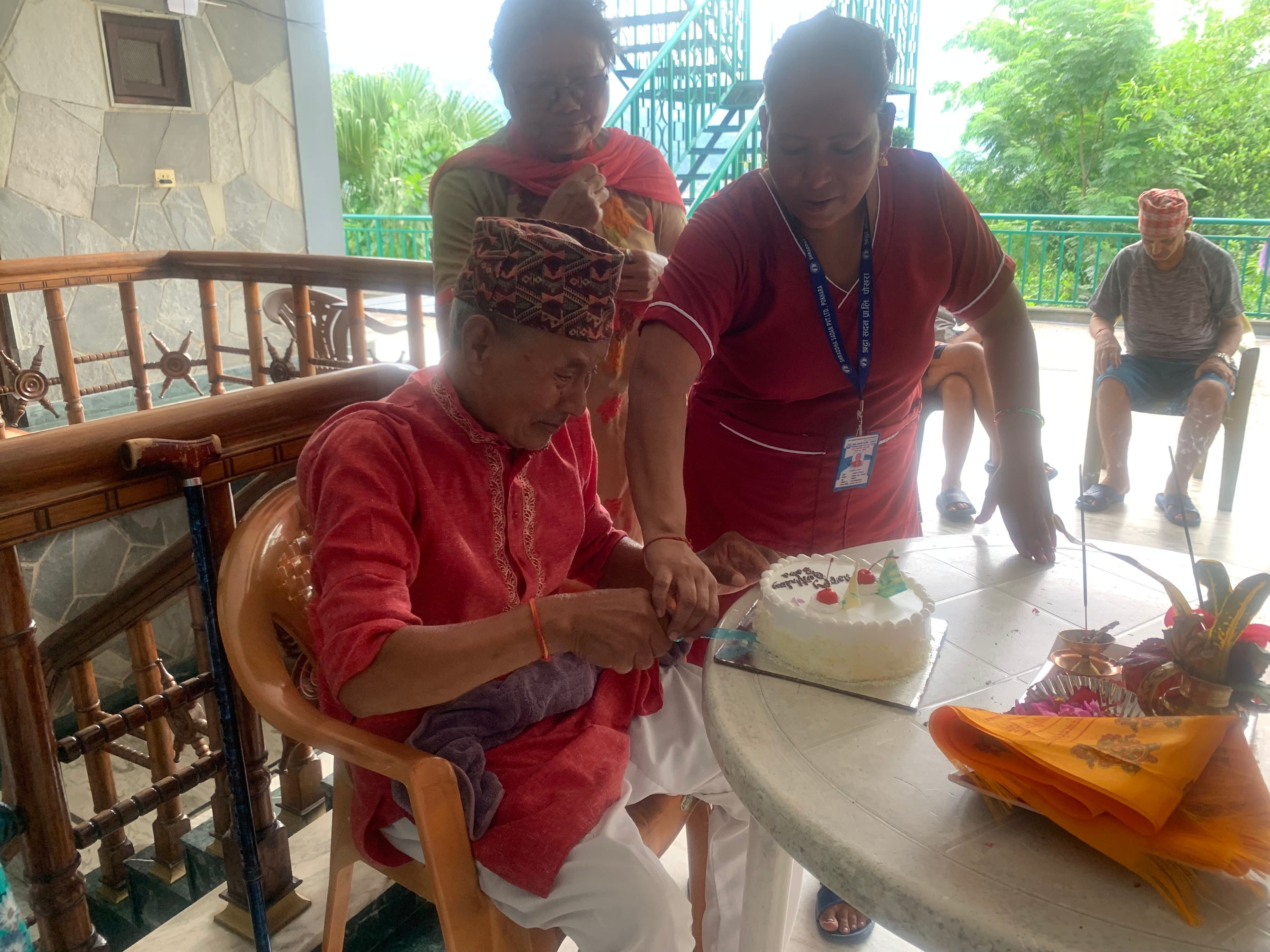 Birthday celebration of our respected resident, Mr Khushi Man Gurung